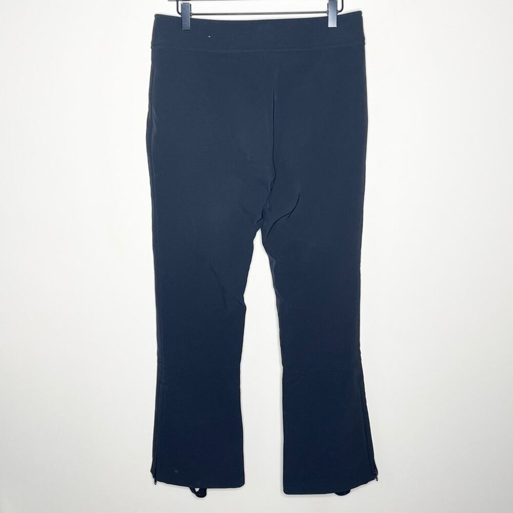 FERA black fleece lined bootcut ski snow pants with stirrup & ankle zip 10 LONG - Picture 4 of 8